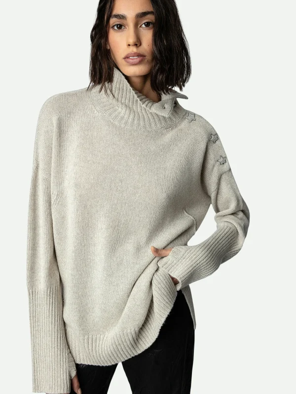 Zadig&Voltaire Alma Jewelled Cashmere Sweater Mastic Best