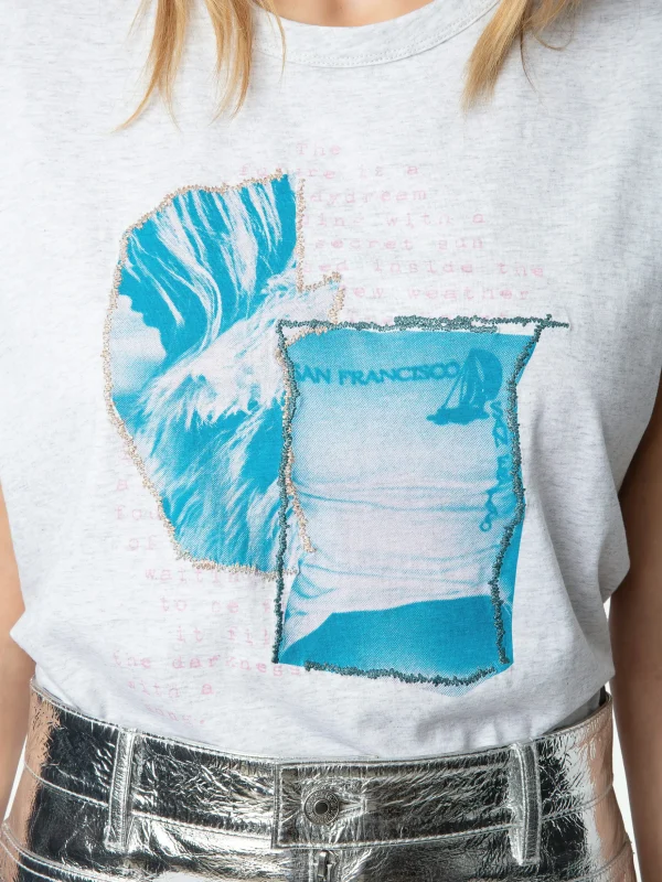 Zadig&Voltaire Anya Photoprint T-shirt Gris chine Best