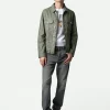 Zadig&Voltaire Base Crinkled Leather Jacket Treillis New