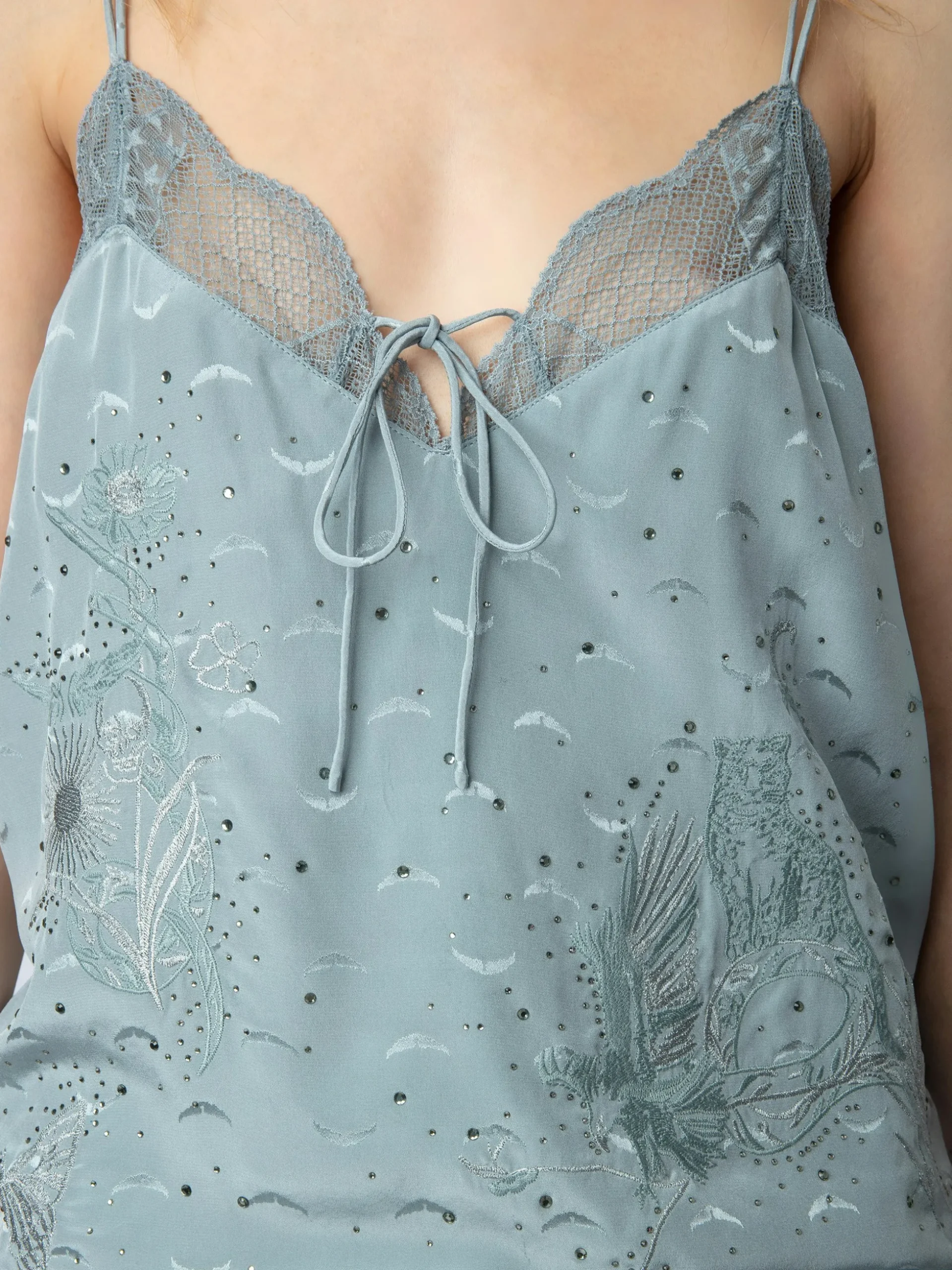 capela_diamant_silk_jacquard_camisole_2.webp Zadig&Voltaire Capela Diamanté Silk Jacquard Camisole Glacier Outlet