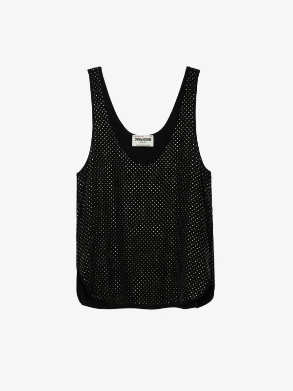 Zadig&Voltaire Carys Diamanté Silk Top Black Clearance