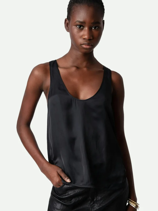 Zadig&Voltaire Carys Satin Top Black Best Sale