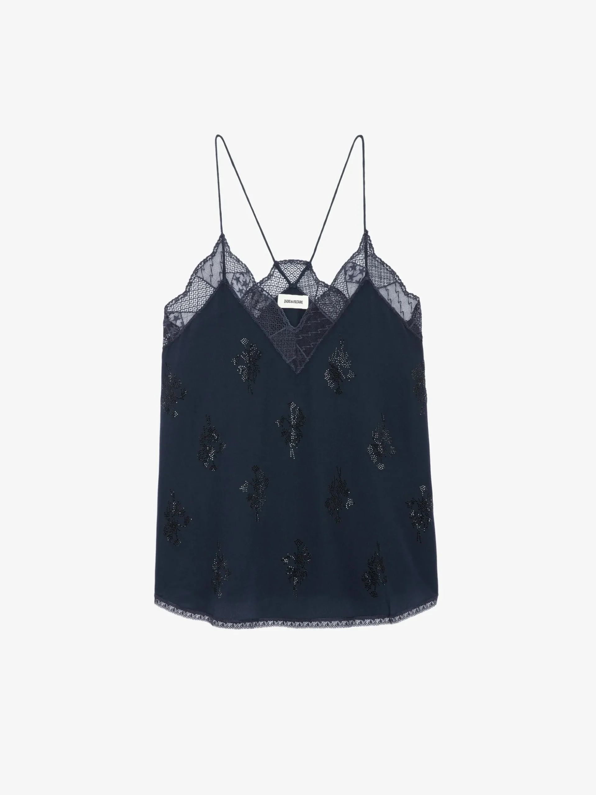 christy_diamant_silk_camisole_4.webp Zadig&Voltaire Christy Diamanté Silk Camisole Encre Store