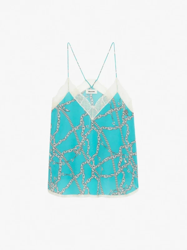 Zadig&Voltaire Christy Silk Camisole Aqua Cheap