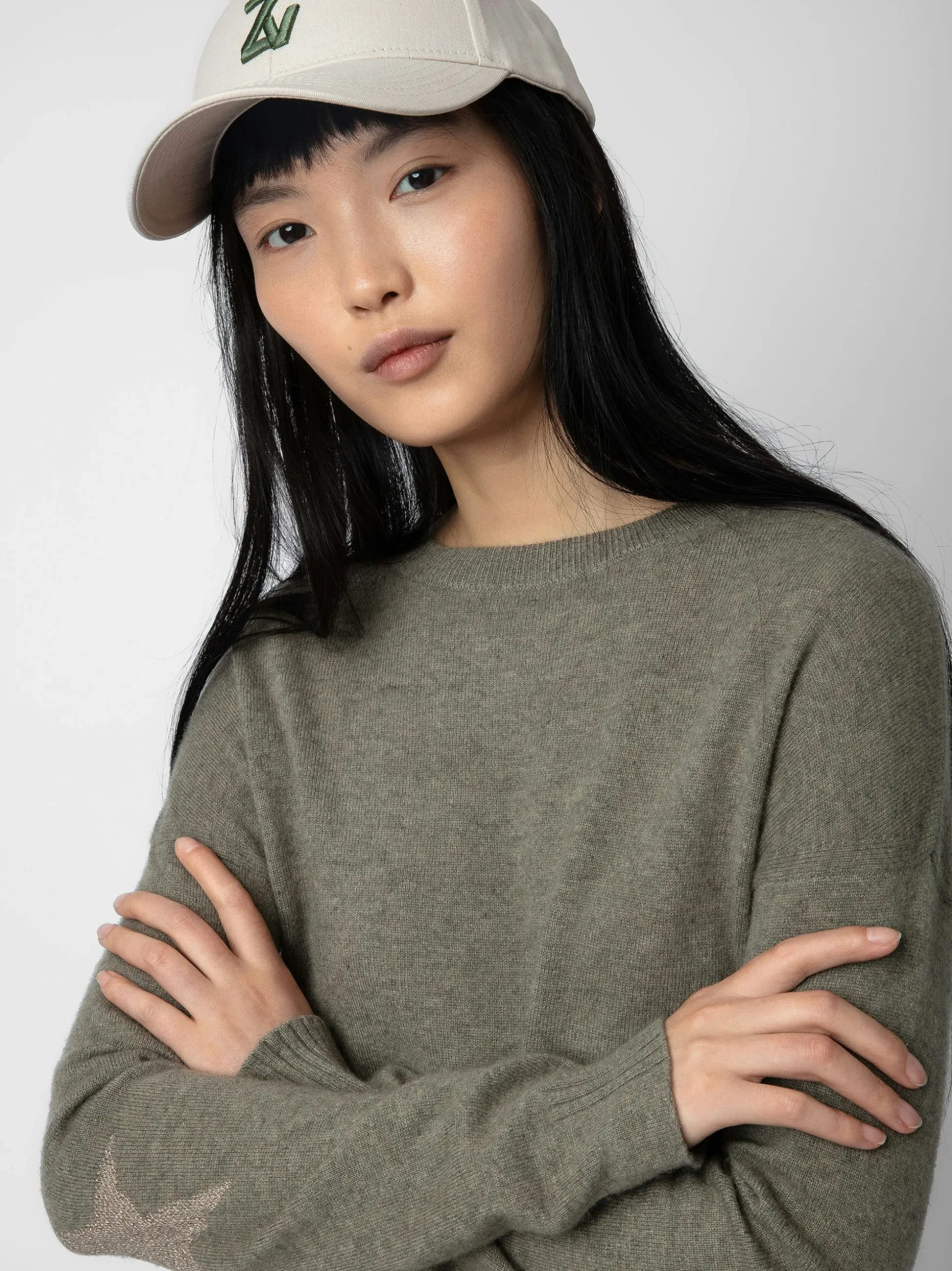 cici_patch_cashmere_sweater_2-1.webp Zadig&Voltaire Cici Patch Cashmere Sweater Kaki clair New
