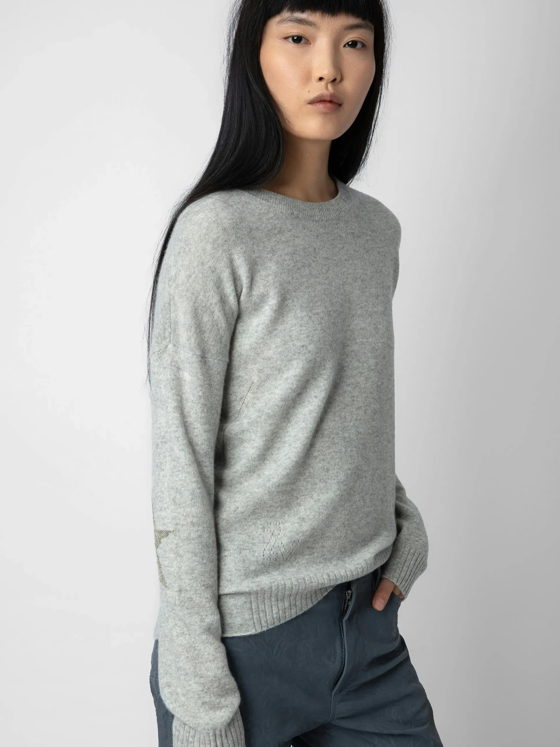 cici_patch_cashmere_sweater_2-2.webp Zadig&Voltaire Cici Patch Cashmere Sweater Gris chine clair Cheap