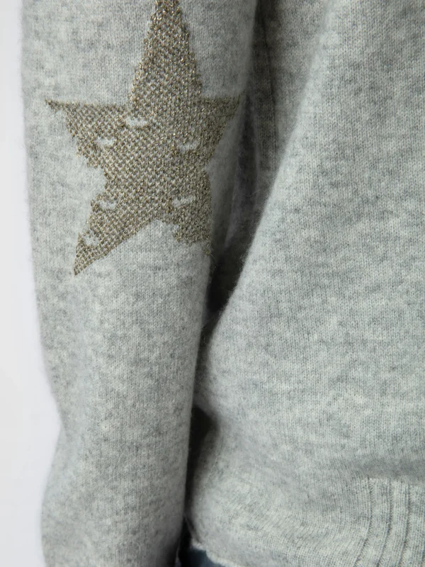 Zadig&Voltaire Cici Patch Cashmere Sweater Gris chine clair Cheap