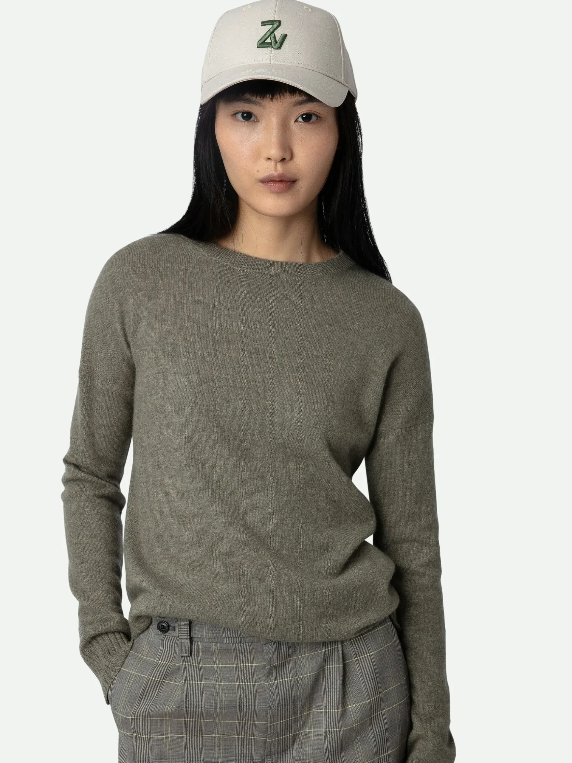 cici_patch_cashmere_sweater_4-1.webp Zadig&Voltaire Cici Patch Cashmere Sweater Kaki clair New