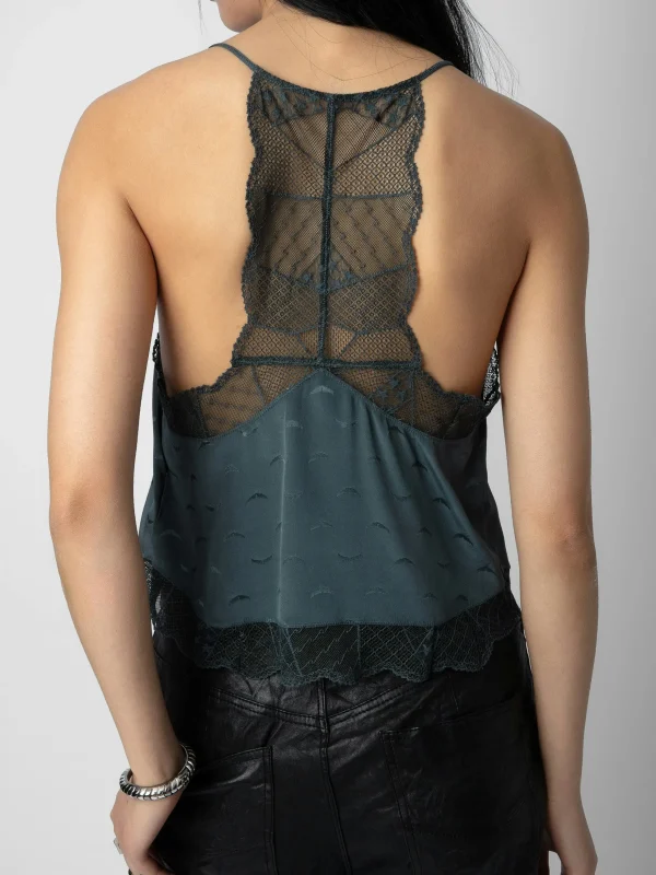 Zadig&Voltaire Claudy Silk Jacquard Camisole Nori Fashion
