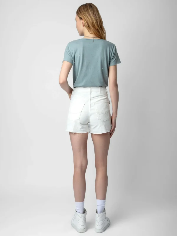 Zadig&Voltaire Diamanté Henley T-shirt Glacier Store