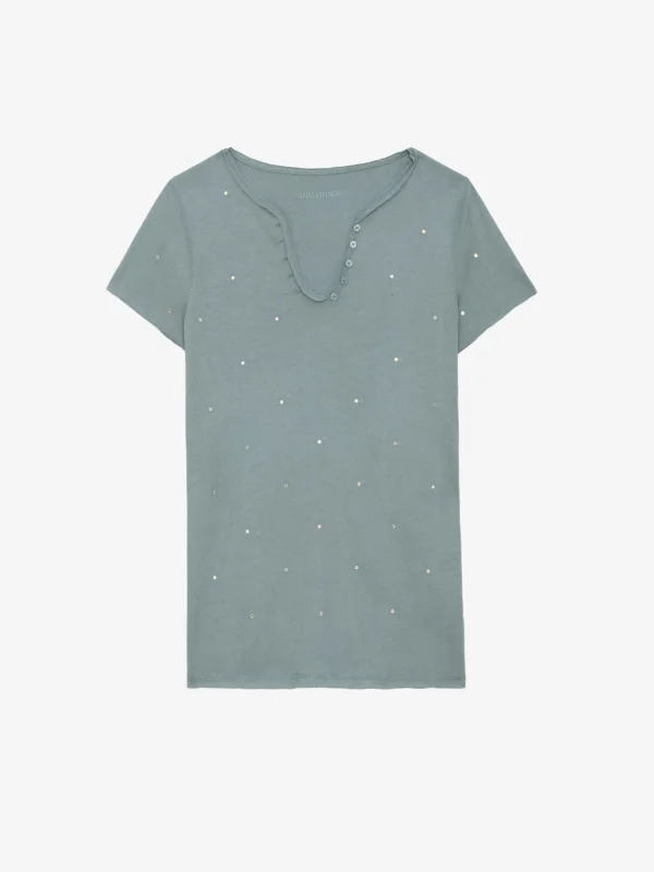 Zadig&Voltaire Diamanté Henley T-shirt Glacier Store