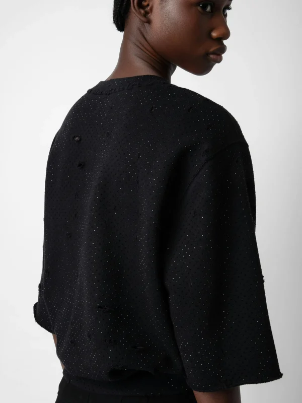 Zadig&Voltaire Edmond Diamanté Sweatshirt Black Clearance