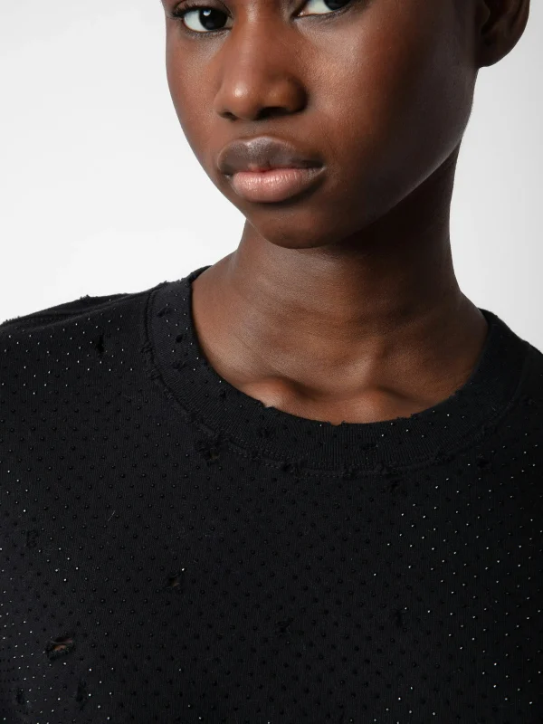Zadig&Voltaire Edmond Diamanté Sweatshirt Black Clearance