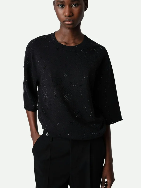 Zadig&Voltaire Edmond Diamanté Sweatshirt Black Clearance
