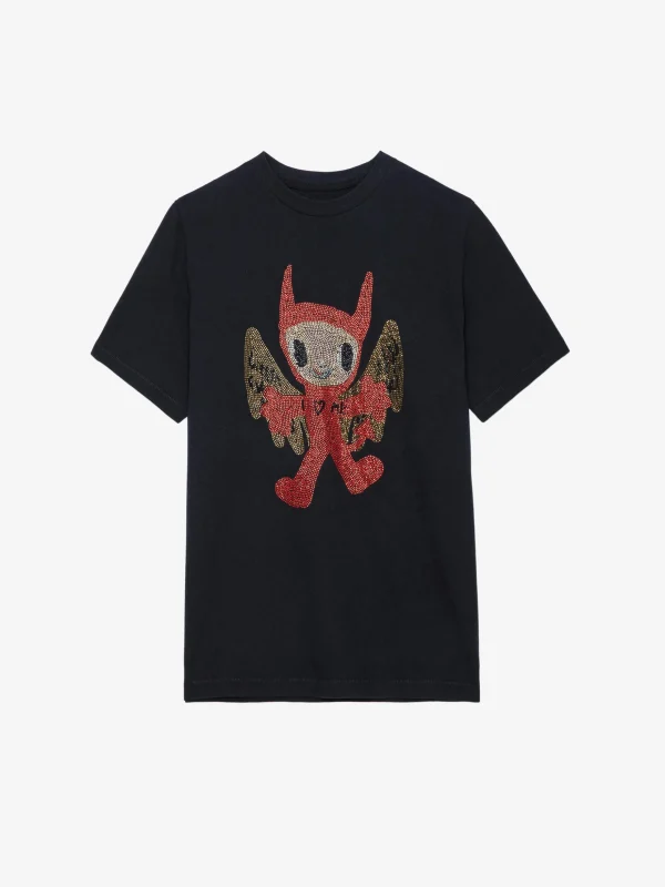 Zadig&Voltaire Edwin Devil Diamanté T-shirt Black Best