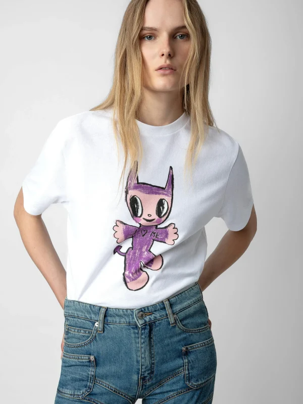 Zadig&Voltaire Edwin Devil T-shirt White Sale