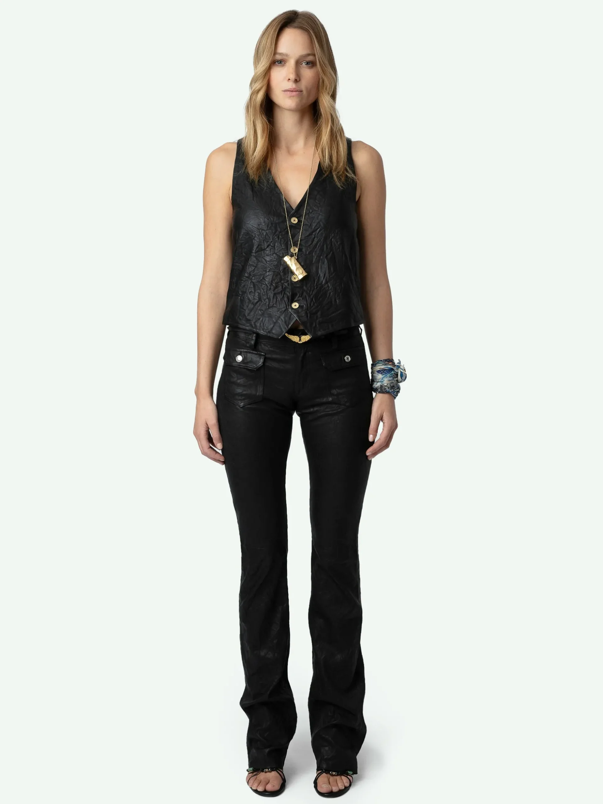emilie_crinkled_leather_vest_0-1.webp Zadig&Voltaire Emilie Crinkled Leather Vest Black Clearance