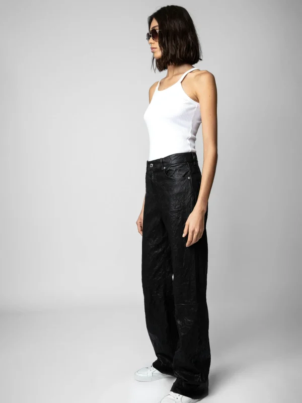 Zadig&Voltaire Evy Crinkled Leather Pants Black Best