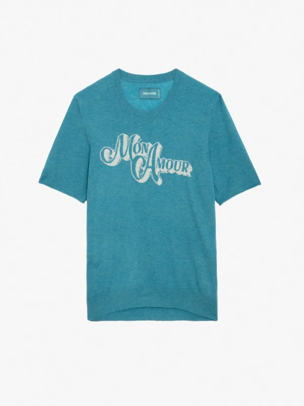Zadig&Voltaire Ida Diamante Amour Cashmere Sweater Aqua Online