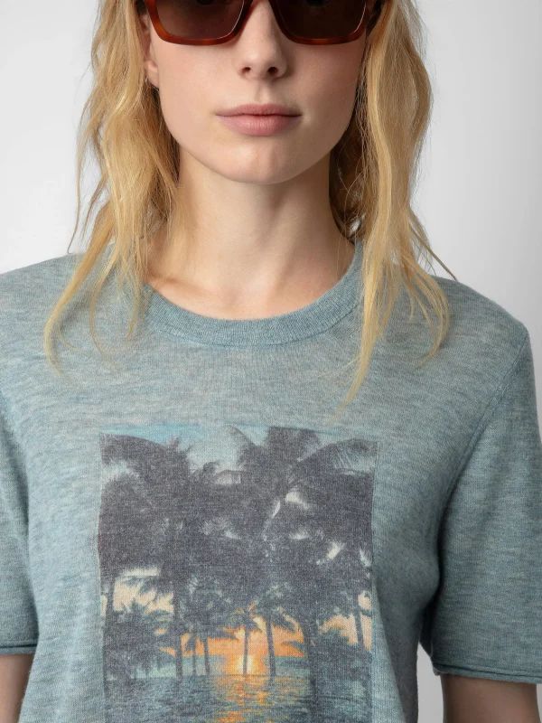 Zadig&Voltaire Ida Photoprint Cashmere Sweater Nuage Clearance