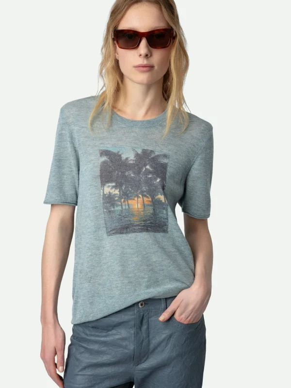 Zadig&Voltaire Ida Photoprint Cashmere Sweater Nuage Clearance
