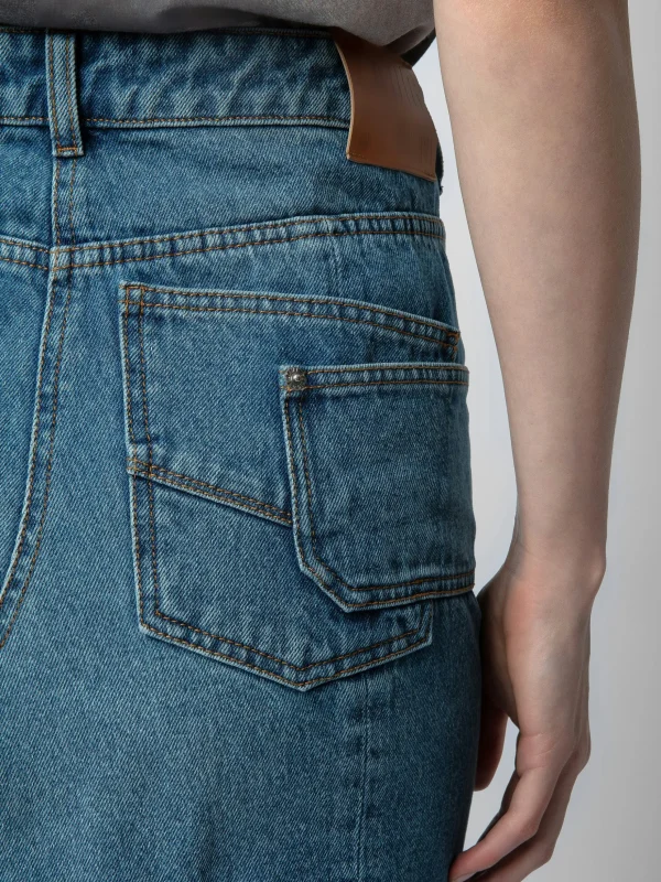 Zadig&Voltaire Jinko Denim Skirt Light blue Clearance
