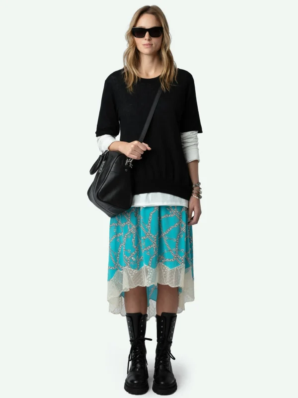 Zadig&Voltaire Joslin Silk Skirt Aqua Cheap