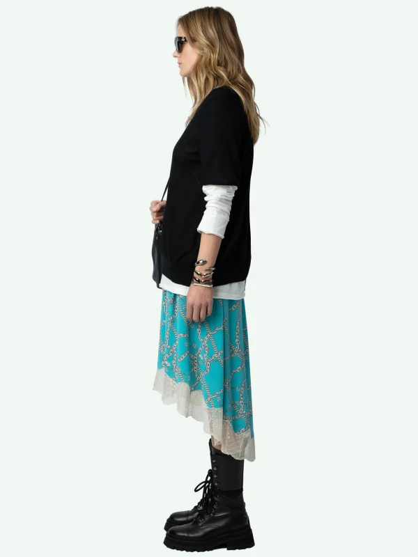 Zadig&Voltaire Joslin Silk Skirt Aqua Cheap