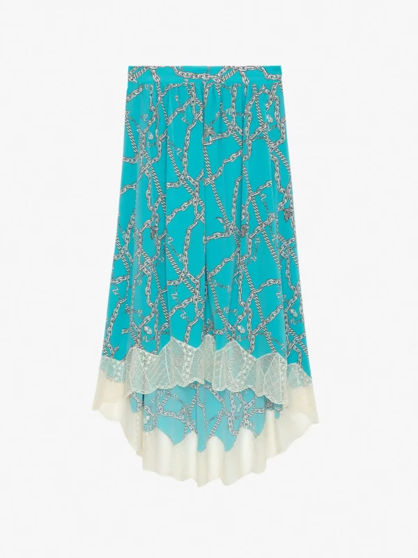 Zadig&Voltaire Joslin Silk Skirt Aqua Cheap