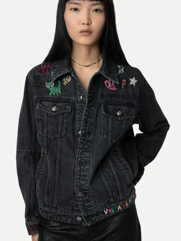 Zadig&Voltaire Kasy Denim Jacket Grey Cheap