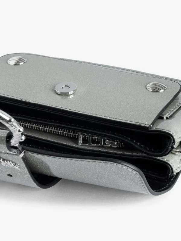 Zadig&Voltaire Kate Metallic Wallet Bag Silver Store