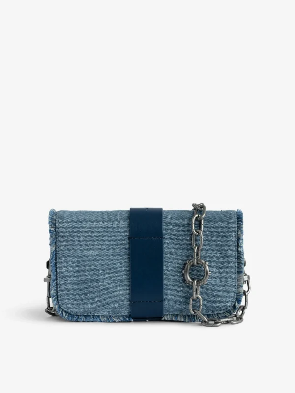 Zadig&Voltaire Kate Wallet Denim Glitter Bag Storm Cheap