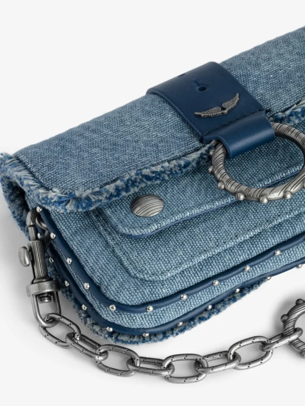 Zadig&Voltaire Kate Wallet Denim Glitter Bag Storm Cheap