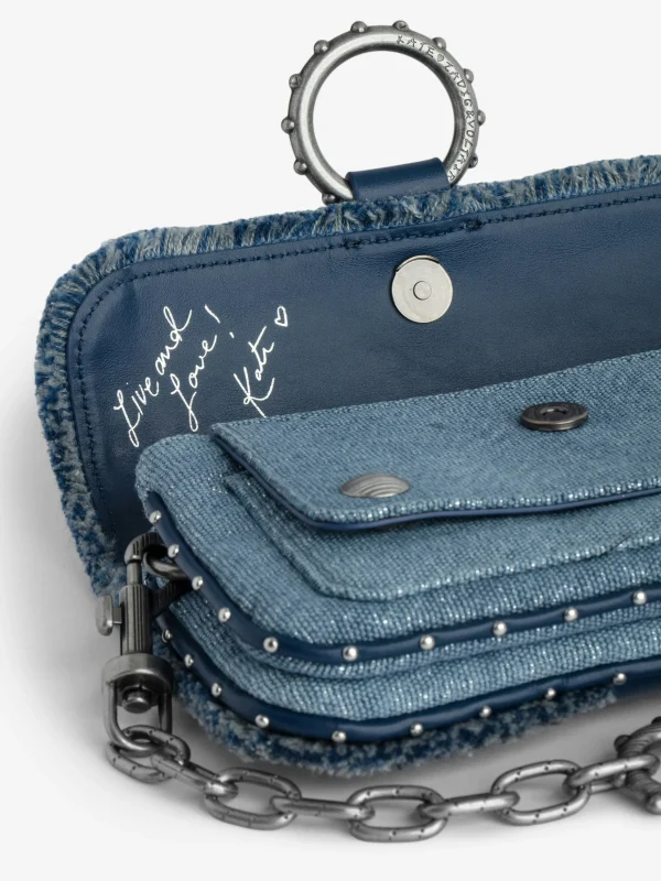 Zadig&Voltaire Kate Wallet Denim Glitter Bag Storm Cheap