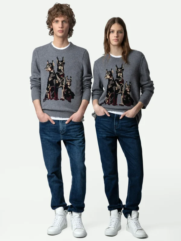 Zadig&Voltaire Kennedy Cashmere Sweater Gris moyen Outlet