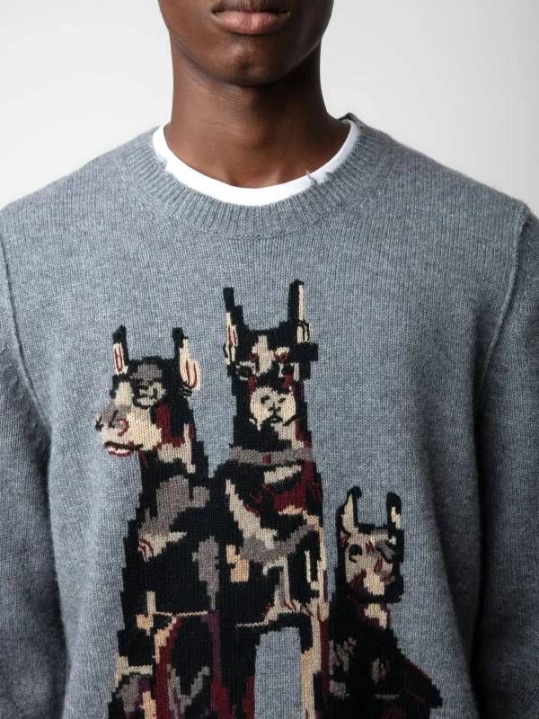 Zadig&Voltaire Kennedy Cashmere Sweater Gris moyen Outlet
