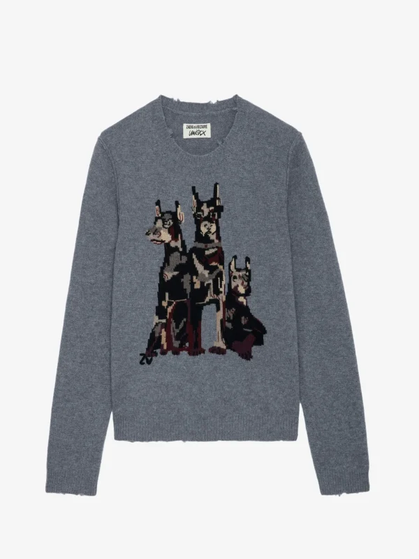 Zadig&Voltaire Kennedy Cashmere Sweater Gris moyen Outlet
