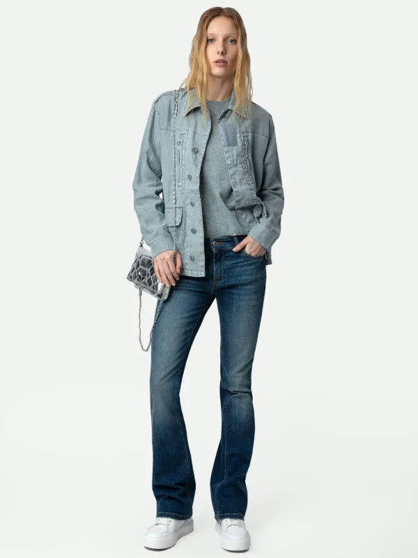 Zadig&Voltaire Kid Linen Jacket Glacier Hot