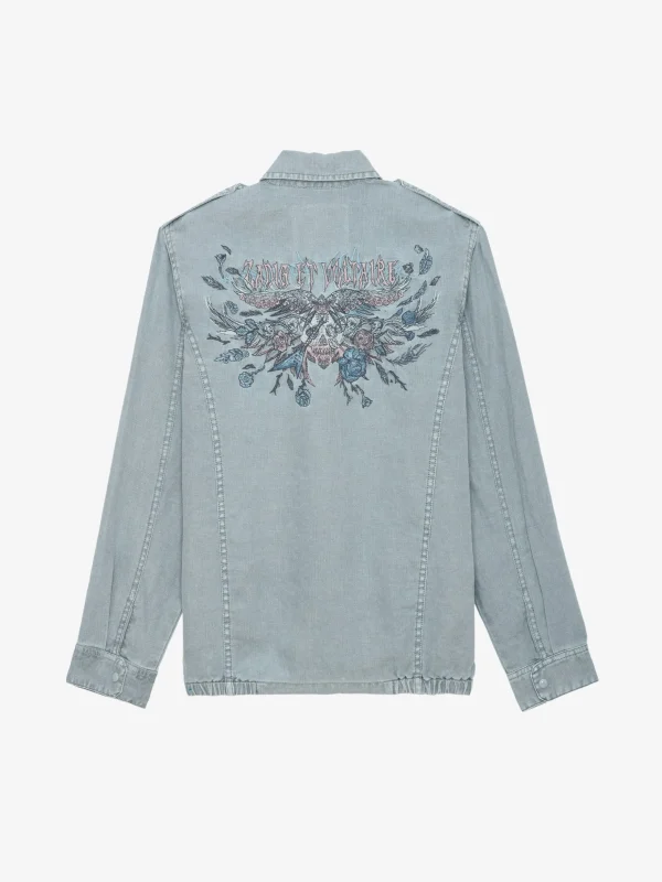 Zadig&Voltaire Kid Linen Jacket Glacier Hot