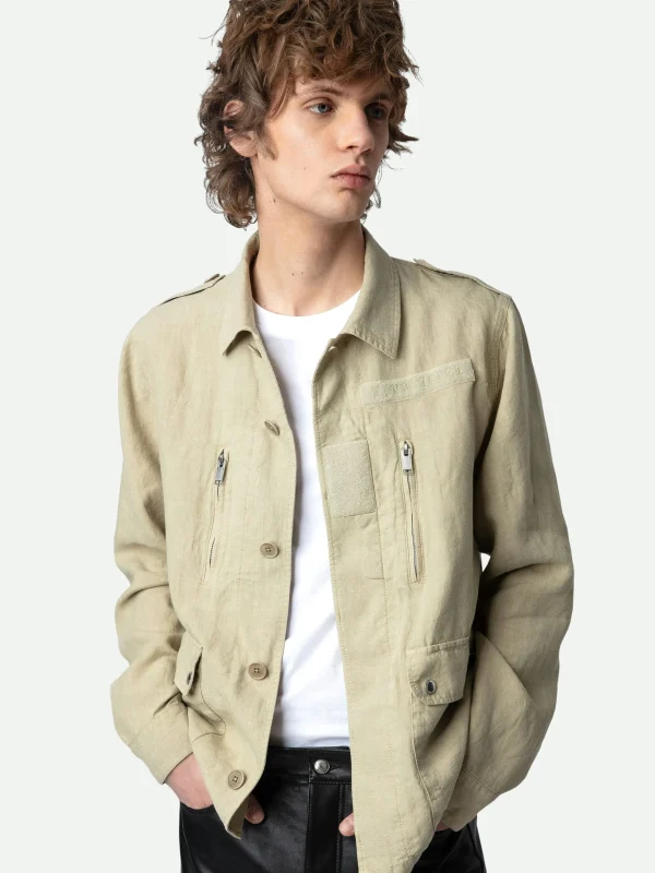 Zadig&Voltaire Kido Linen Jacket Light beige Shop