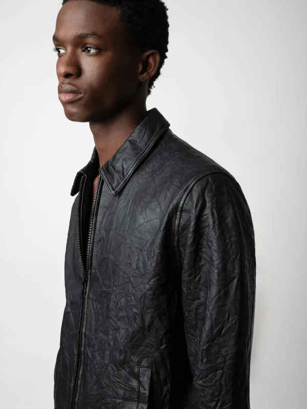 Zadig&Voltaire Lasso Crinkled Leather Jacket Black Shop