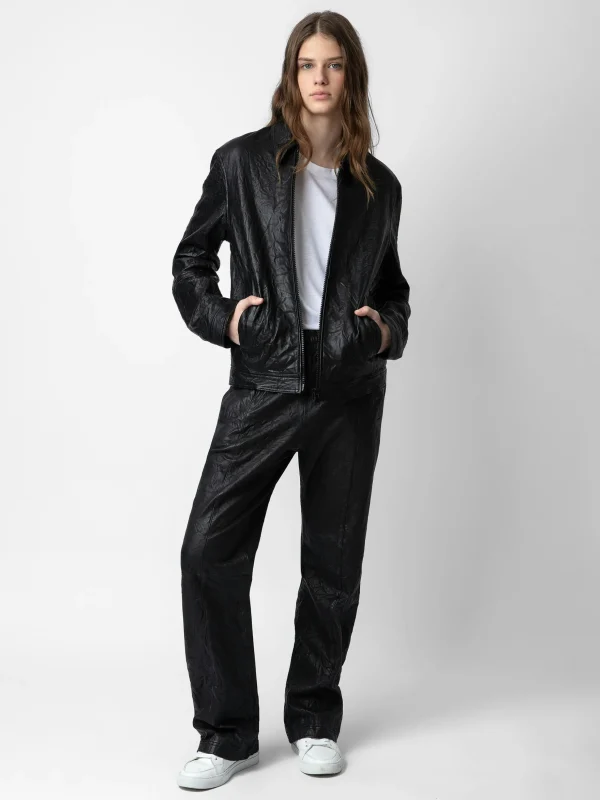 Zadig&Voltaire Lasso Crinkled Leather Jacket Black Shop