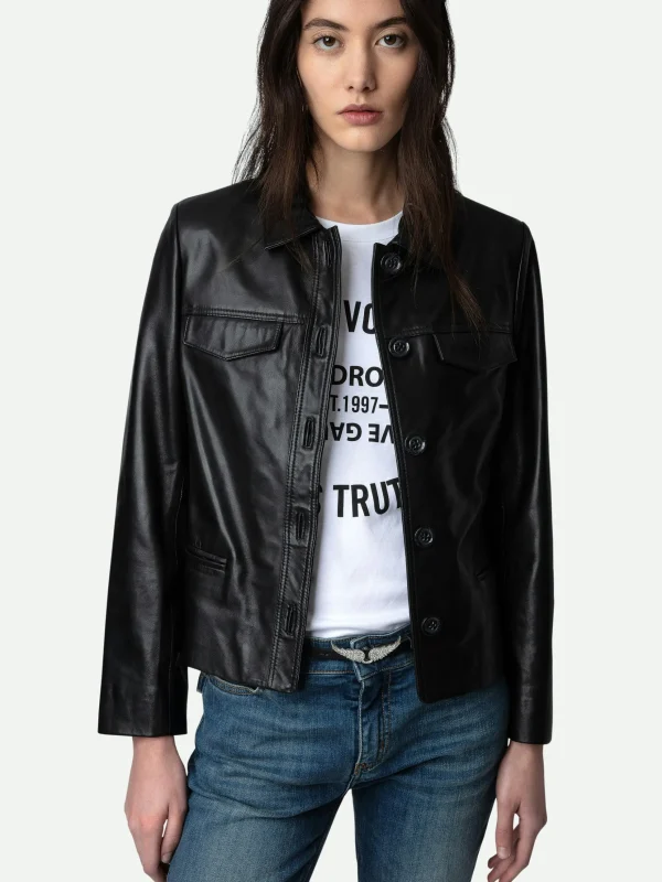 Zadig&Voltaire Liam Leather Jacket Black New