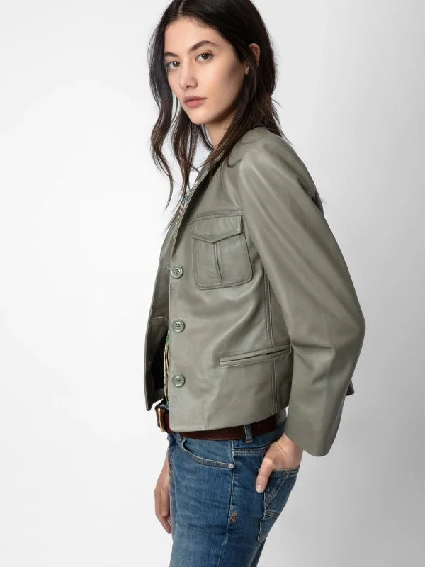 Zadig&Voltaire Liams Leather Jacket Treillis Best