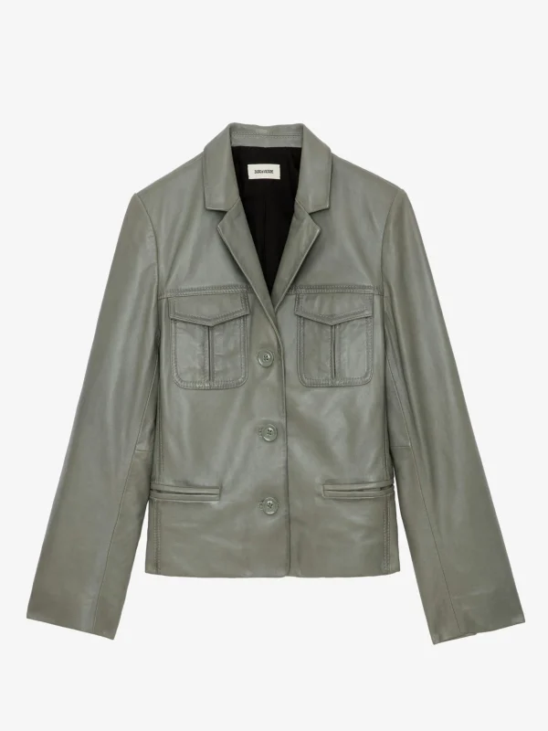 Zadig&Voltaire Liams Leather Jacket Treillis Best