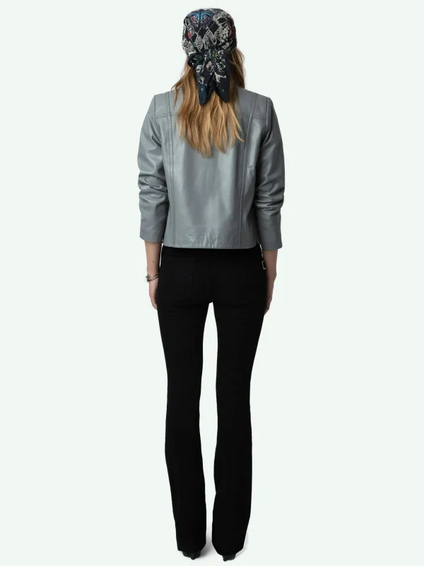 Zadig&Voltaire Litchi Leather Jacket Iron Best Sale