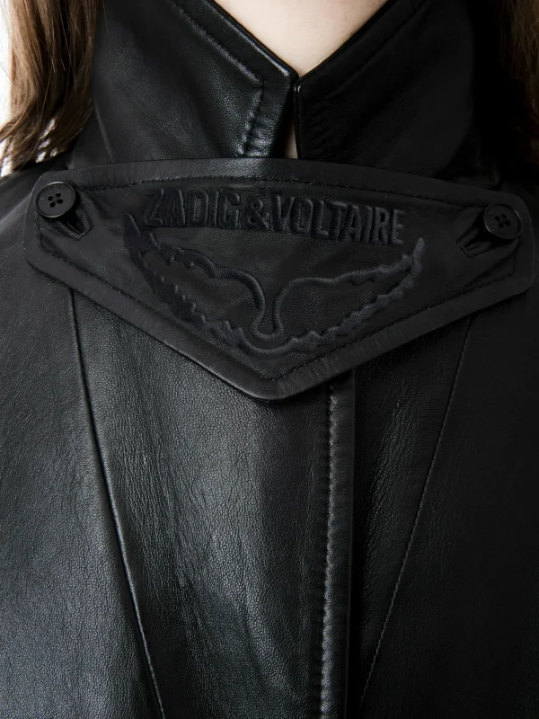 Zadig&Voltaire Macari Leather Coat Black Store