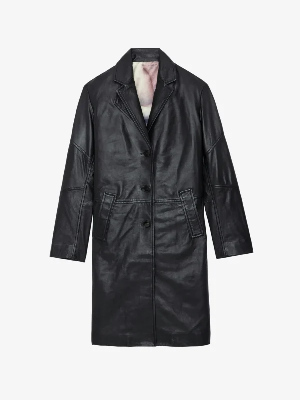 Zadig&Voltaire Macari Leather Coat Black Store