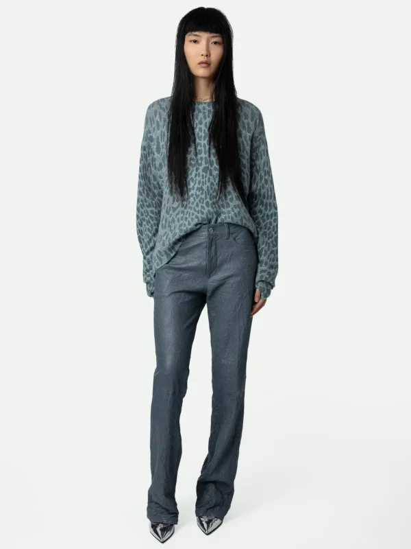 Zadig&Voltaire Markus Leopard Cashmere Sweater Nuage Sale