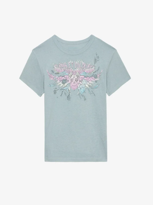 Zadig&Voltaire Marta Concert Diamanté T-shirt Oyster Outlet